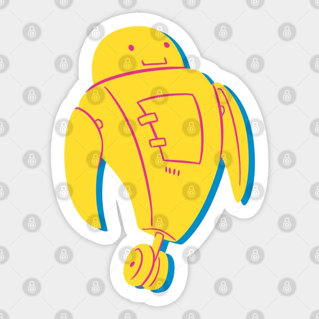 Yellow Robo Sticker by Abbilaura